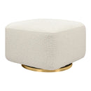 Kiwi Gliding Ottoman - Ivory Boucle with Gold Base