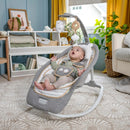 Plush Modern Baby Rocker & Stationary Seat - Beige