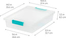 Plastic Storage Bins with Lids - Clear/Seafoam Blue - 3 Pack