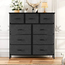 9 Drawer Fabric Dresser - Black