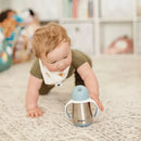 8oz Stainless Steel Straw Sippy Cup - Light Blue