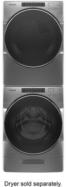 Whirlpool – 4.5 Cu. Ft. High Efficiency Stackable Front Load Washer with Steam and Load & Go XL Dispenser – Chrome shadow