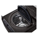 LG – SideKick 1.0 Cu. Ft. High-Efficiency Smart Top Load Pedestal Washer with 3-Motion Technology – Black steel
