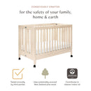 Maki Full-Size Folding Crib with Toddler Rail - Washed Natural