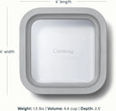 4.4 Cup Small Ceramic Coated Glass Food Storage Container - Gray