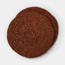 2pk Braided Seagrass Charger Dark Brown