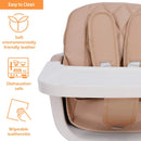 3-in-1 Convertible Wooden High Chair, Brown Color