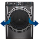 GE – 4.8 CuFt High-Efficiency Stackable Smart Front Load Washer w/UltraFresh Vent System & Microban Antimicrobial Technology – White on white