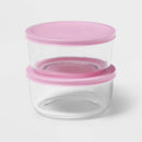 4-Piece Round Glass Food Storage Container Set