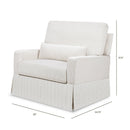 Crawford Chair and a Half Pillowback Swivel Glider - Fog Chatham Stripe Performance Eco-Weave