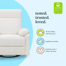 Suzy Swivel Recliner in Fog Chatham Stripe Performance Eco-Weave