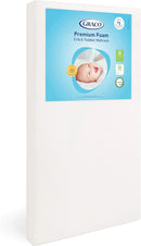 Convertible Baby Crib and Foam Toddler Bed Mattress Bundle - Hazelnut