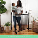 Metal Banister & Stair Safety Baby Gate - Black