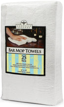 Nouvelle Legende Commercial Grade Cotton Bar Mop Ribbed Towels - 25-Pack