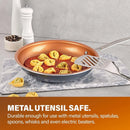 2 PK Non Stick Frying Pans Set for Cooking,10+11 Inch Nonstick Frying Pans with Ceramic Surface, Induction, Hard Anodized Frying Pans Nonstick Skillets, Oven/Dishwasher Safe, Copper
