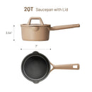 2qt Nonstick Sauce Pan with Lid - Taupe