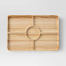 Rubberwood Sectioned Serving Board - Brown