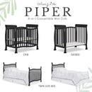 Piper 4-in-1 Convertible Mini Crib - Black