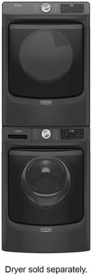 Maytag – 4.5 Cu. Ft. High Efficiency Stackable Front Load Washer with Steam and Extra Power Button – Volcano Black