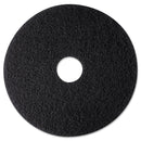 3M High Productivity Floor Pad 7300, 12" Diameter, Black, 5/Carton - MMM08270