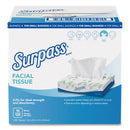 Surpass Facial Tissue, 2-Ply, White, Flat Box, 125/Box, 10 Boxes/Carton - KCC49181