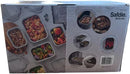 Ceramic Food Storage Set, 5 Containers with Glass Lids, Leak-Free Kitchen Containers (GRAY)