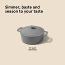 5.5qt Enamel Dutch Oven - Grey