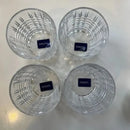 Diamond Cut Crystal Double Old Fashioned Glasses Set of 4 - White