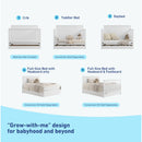 Sasha 5-in-1 Convertible Crib with Drawer - White