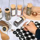 24 Glass Spice Jars with Labels, Bamboo Shaker Lids & Funnel, Airtight Food