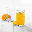 Paneled Tumbler Drinking Glasses - Set of 6