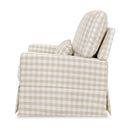Crawford Chair and a Half Pillowback Swivel Glider - Tan Gingham