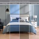 Bebejan Blue Geo Lines 5 Piece Reversible Comforter Set - Queen