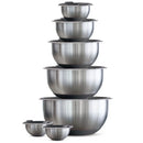 14-Piece Covered Stainless-Steel Mixing Bowl Set - Grey