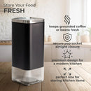 16oz Square Glass Coffee Storage Canister - Silver