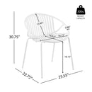 Modern Outdoor 7 Piece Expandable Dining Set With Stackable Chairs