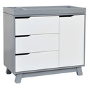 Hudson 3-Drawer Changer Dresser with Changing Tray - Gray/White