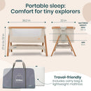CoZee Bedside Crib - Scandinavian Walnut/Ecru