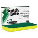 Scotch Brite Medium-Duty Scrubbing Sponge, 3.6 X 6.1, Yellow/Green, 20/Carton - MMM74