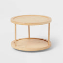 2-Tier Bamboo Lazy Susan Turntable Yellow