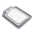 Cut and Contain 3 Piece Cutting Board Set - White and Gray