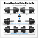 66 Lbs Fitness Dumbbell Weight Set With Adjustable Weight Plates and Handle