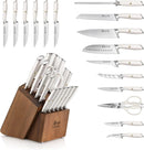 L Series 17-Piece German Steel Forged Knife Set - White