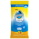Pledge Multi-Surface Cleaner Wet Wipes, Cloth, Fresh Citrus, 7 X 10, 25/Pack, 12/Carton - SJN319249