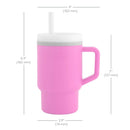 Silicone Sippy Cup with Straw & Handle - Cotton Candy