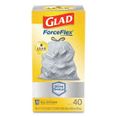 Glad Tall Kitchen Drawstring Trash Bags, 13 Gal, 0.72 Mil, 23.75" X 24.88", White, 240/Carton - CLO79008