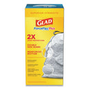 Glad Forceflexplus Odorshield Tall Kitchen Drawstring Trash Bags, 13 Gal, 0.9 Mil, 24" X 28", White, 204/Carton - CLO70320