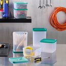 12pc Square Stacking Food Storage Containers with Lids - Green: Dishwasher-Safe, Airtight, Polypropylene