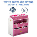 Princess Crown 6 Bin Storage Organizer - White/Pink