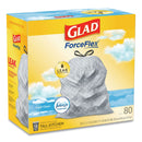 Glad Odorshield Tall Kitchen Drawstring Bags, 13 Gal, 0.95 Mil, 24" X 27.38", White, 80/Box - CLO78899BX